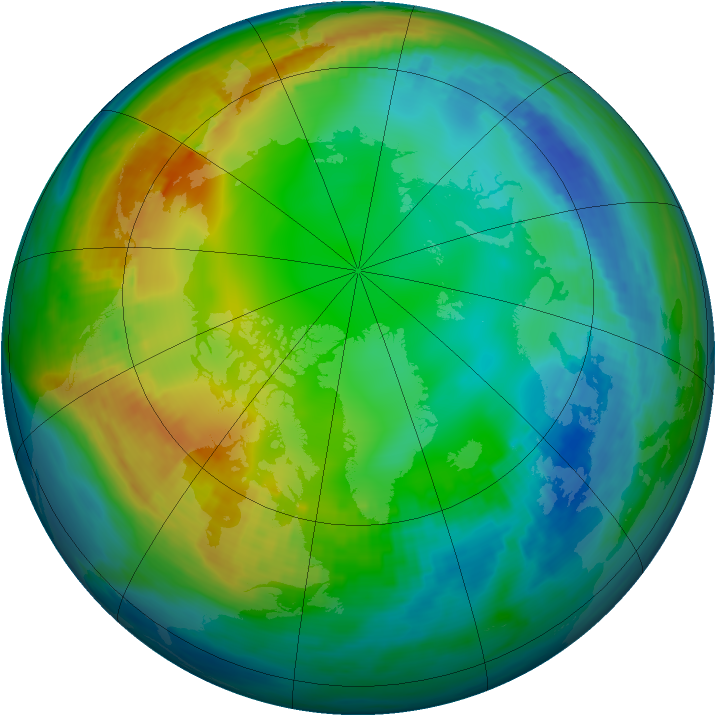 Arctic ozone map for 28 November 1986